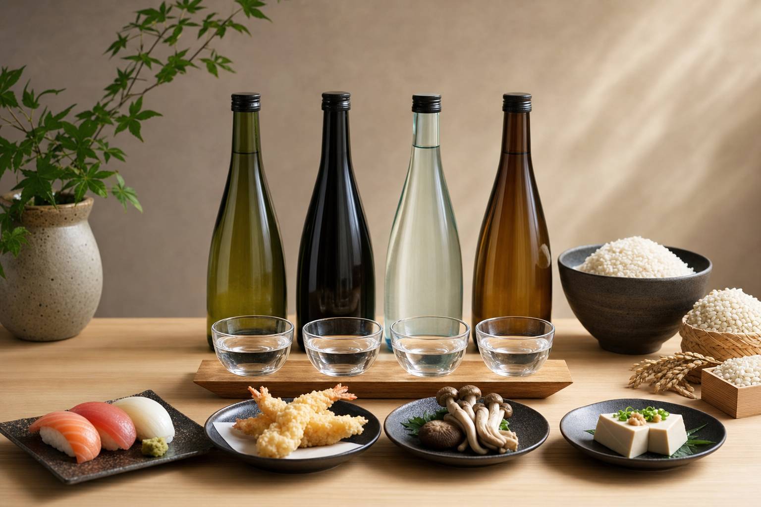 Junmai vs Honjozo vs Ginjo vs Daiginjo: diferencias, maridajes y cuál comprar según tu paladar